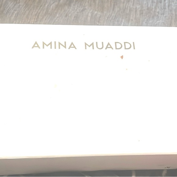 NEW AMINA MUADDI TINA LACEUP 105 SANDAL AM SILVER SS22 heels pumps crystals - Picture 4 of 7